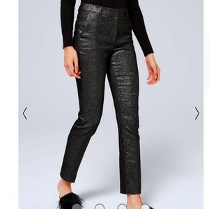 Comfort Stretch Jacquard Slim Ankle Pants